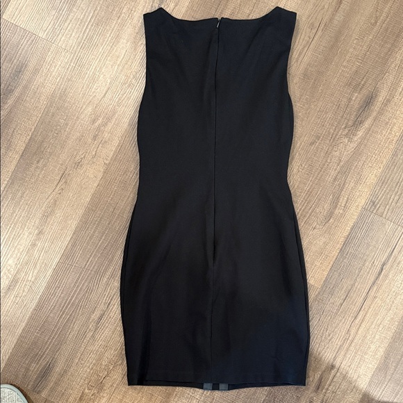 Tart Black Mini cocktail  Dress with faux leather Accents - Picture 6 of 7